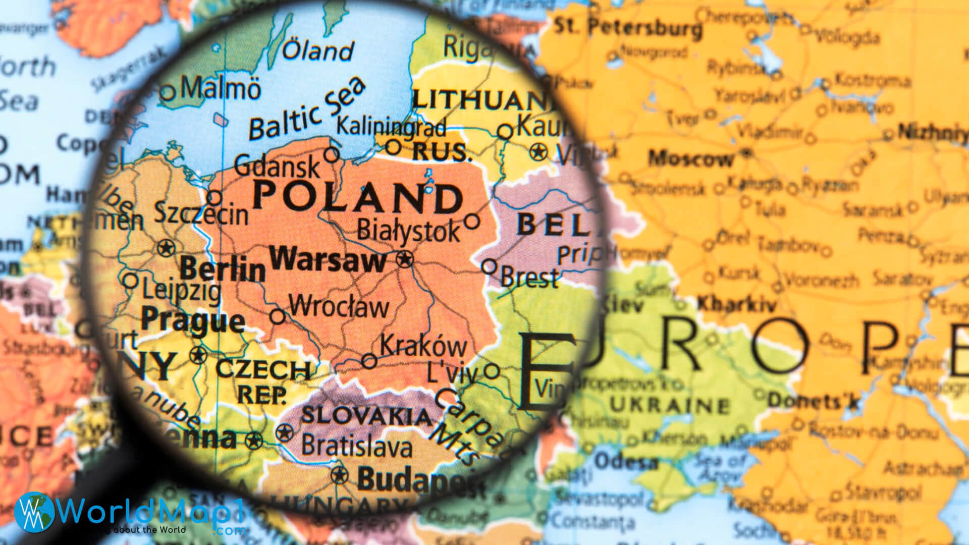 Carte des voisins de la Pologne